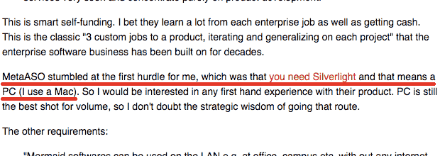 ReadWriteWeb's thinks they cannot run Silverlight because they're on Macs)