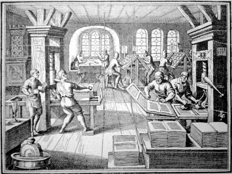Printing press, 16th century in Germany