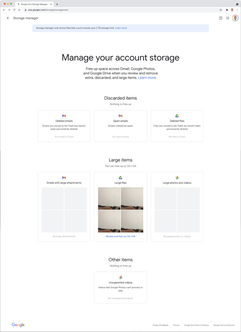 Google One Storage Management)