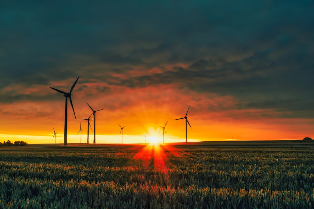 Wind Power over a Sunset