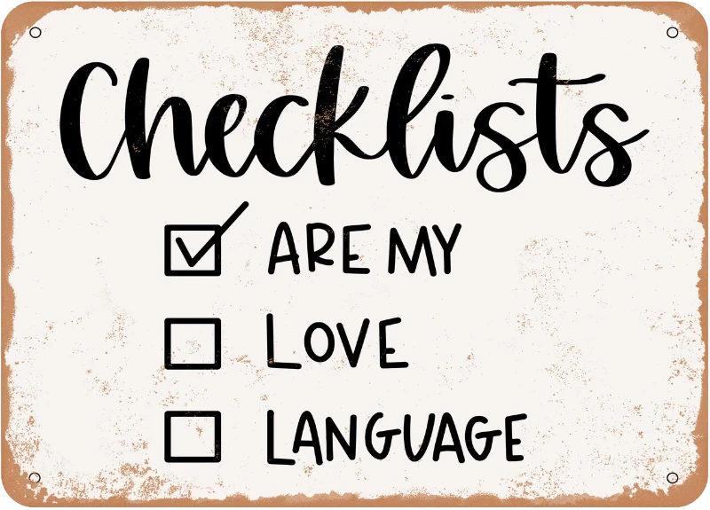 Checklist are My Love Language