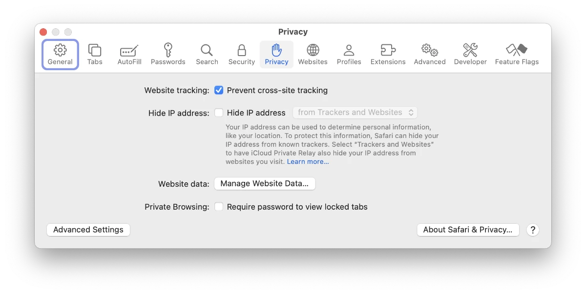 Safari > Privacy > Hide IP Address